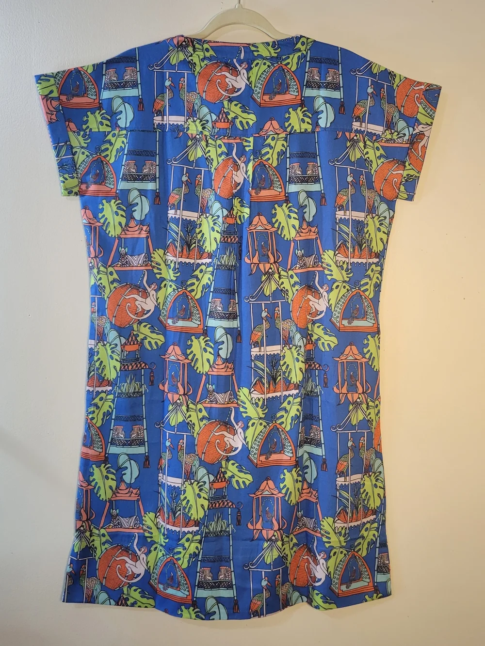 Jayne's Studio (Women's M) 100% Cotton Menagerie Luxe Sateen Full Pajama Shirt - Picture 6 of 10